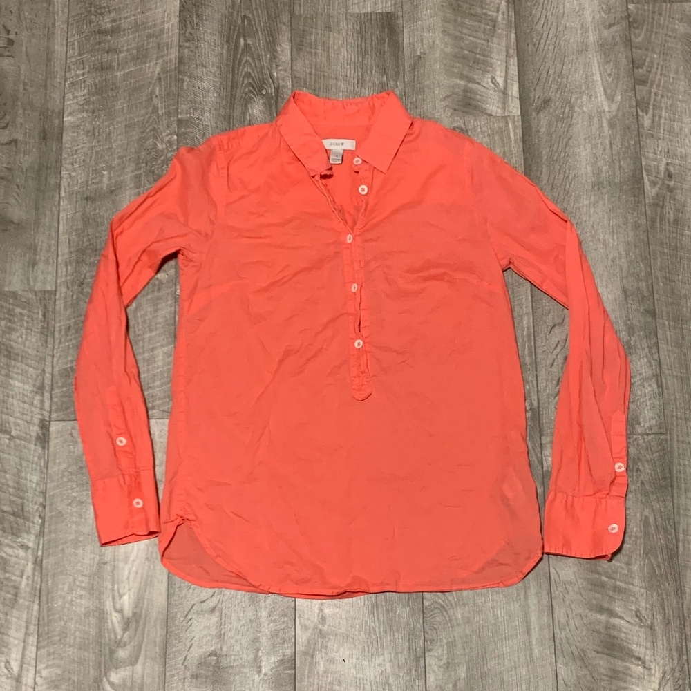 CORAL J.CREW BUTTON DOWN BLOUSE